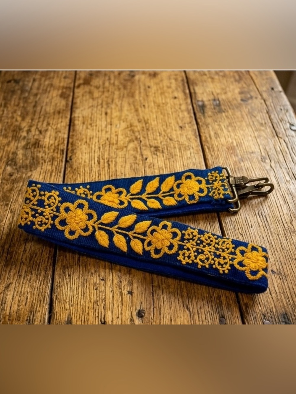 MADELINE PARKS ANTHROPOLOGIE BRIGHT ADJUSTABLE HAND EMBROIDERED PURSE STRAP